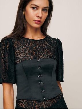 Reformation Satin Corset Top
